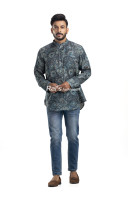 Blue Silk Ajrak Printed Short Kurta (KRP6) Blue Silk Ajrak Printed Short Kurta (KRP6)
